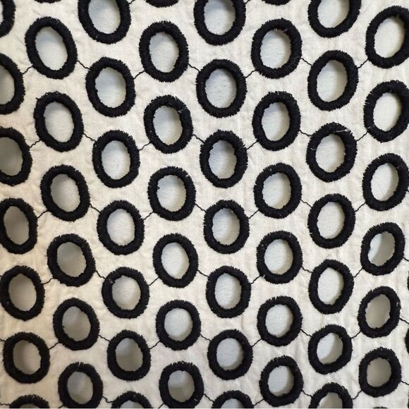 J.Crew Black & White Circle Embroidered Sleeveless Fit & Flare Dress – Size 4 - Picture 3 of 10